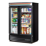 True GDM-35SL-RF-HC-LD is a Radius Front Merchandiser, two-section, (4) shelves, powder coated steel exterior, white interior with stainless steel floor, (2) Low-E thermal glass hinged door, LED interior lights, R290 Hydrocarbon refrigerant, 1/5 HP, 115v/60/1, 3.4 amps, NEMA 5-15P, cULus, UL EPH Classified, MADE IN USA, ENERGY STAR®
