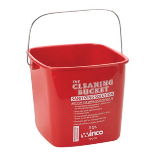 Winco PPL-3R 3 Quart Red Bucket