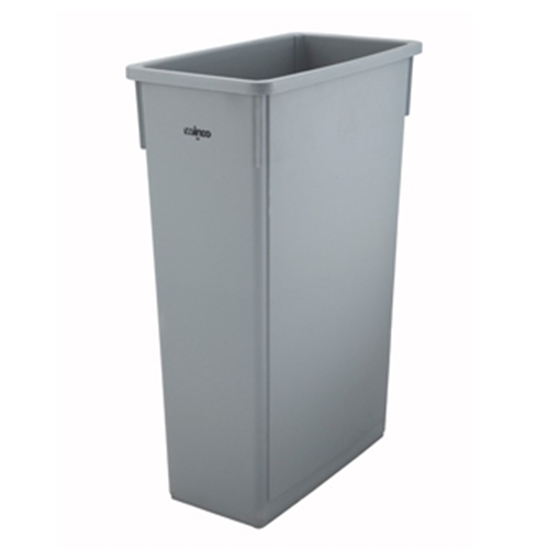 Winco PTC-23SG Slender Trash Can, 23 gallon, (lid not included), grey