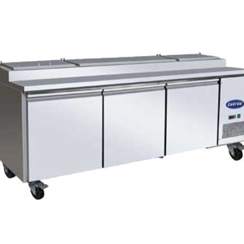 Entree P94-HC Refrigerated Pizza Prep Table, three-section, 30.9 cu. ft., 94"L, 115v