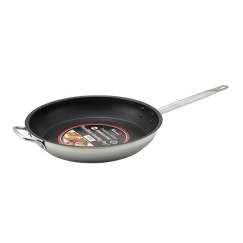 Winco SSFP-14NS Stainless Steel Non-Stick Induction Ready Fry Pan, 14"